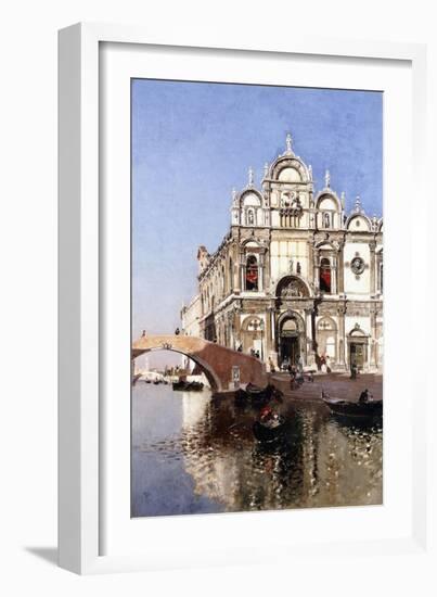 Scuola Grandi di San Marco and Campo San Giovanni e Paolo, Venice-Martin Rico y Ortega-Framed Giclee Print