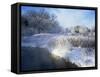 Scuppernong Creek in Winter Snow, Wisconsin, USA-Larry Michael-Framed Stretched Canvas