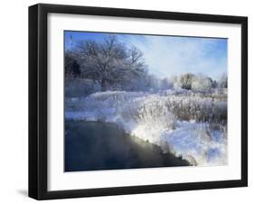 Scuppernong Creek in Winter Snow, Wisconsin, USA-Larry Michael-Framed Photographic Print