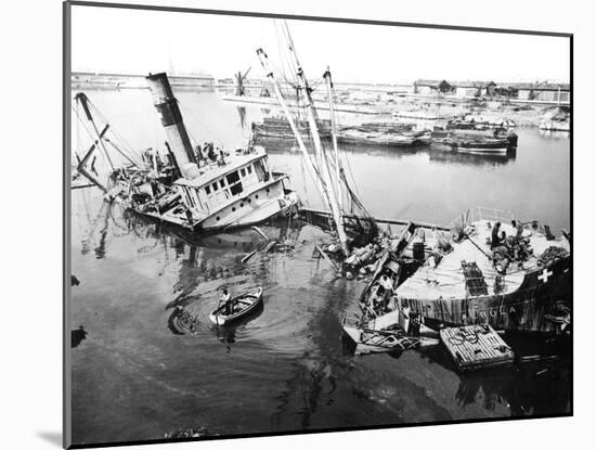 Scuttled Ship in Marseilles Harbour, France, C1945-1949-null-Mounted Giclee Print