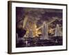 Scuttling of Japanese Ships at Port Arthur to Block Russian Entry-null-Framed Giclee Print