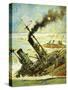 Scuttling the Great German Fleet at Scapa Flow-Graham Coton-Stretched Canvas