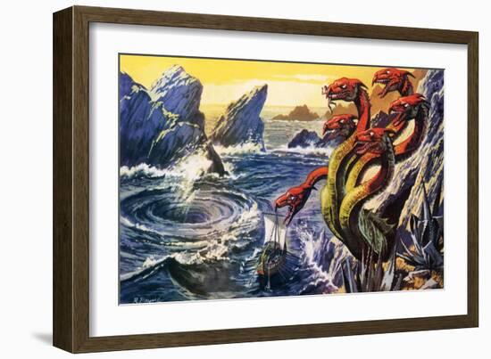 Scylla Attacking Olysseus's Ship-Payne-Framed Giclee Print