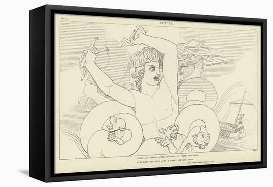 Scylla-John Flaxman-Framed Stretched Canvas