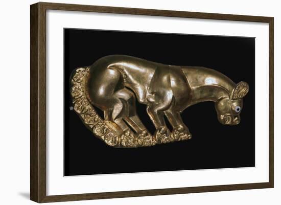 Scythian gold plaque from a shield or breastplate depicting a panther, 6th century BC-Unknown-Framed Giclee Print