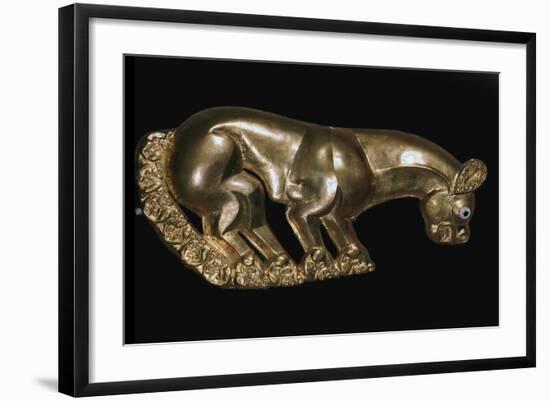 Scythian gold plaque from a shield or breastplate depicting a panther, 6th century BC-Unknown-Framed Giclee Print