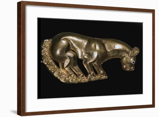 Scythian gold plaque from a shield or breastplate depicting a panther, 6th century BC-Unknown-Framed Giclee Print