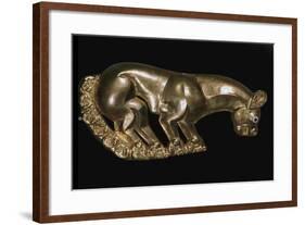 Scythian gold plaque from a shield or breastplate depicting a panther, 6th century BC-Unknown-Framed Giclee Print