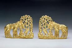 Pair of Belt Clasps with Three Figures-Scythian-Framed Stretched Canvas