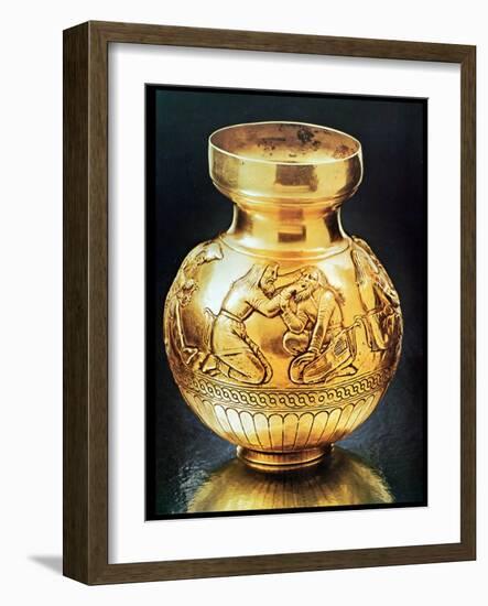 Scythian Vase from Kul-Oba Kurgan, Crimea, Depicting a Dentist at Work, 4th Century BC-null-Framed Giclee Print