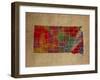 SD Colorful Counties-Red Atlas Designs-Framed Giclee Print