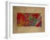 SD Colorful Counties-Red Atlas Designs-Framed Giclee Print