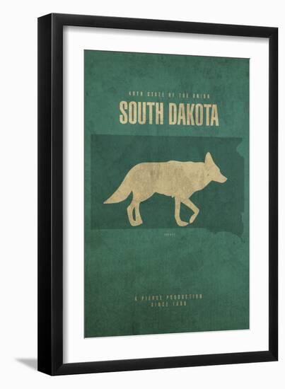 SD State Minimalist Posters-Red Atlas Designs-Framed Giclee Print