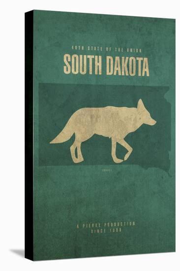 SD State Minimalist Posters-Red Atlas Designs-Stretched Canvas