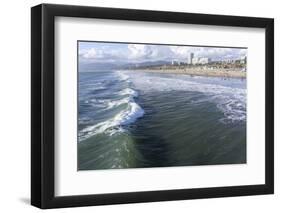 Sea and beach, Santa Monica, California, United States of America, North America-Peter Groenendijk-Framed Premium Photographic Print