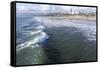 Sea and beach, Santa Monica, California, United States of America, North America-Peter Groenendijk-Framed Stretched Canvas