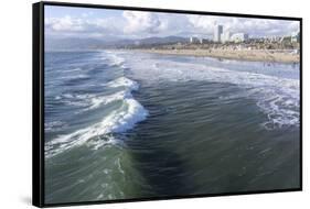 Sea and beach, Santa Monica, California, United States of America, North America-Peter Groenendijk-Framed Stretched Canvas