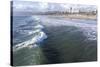 Sea and beach, Santa Monica, California, United States of America, North America-Peter Groenendijk-Stretched Canvas