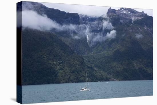 Sea and Boats Between Islands, Patagonia, Chile-Peter Groenendijk-Stretched Canvas