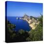 Sea and Cliffs by Cap De Formentor, Mallorca, Spain-John Miller-Stretched Canvas