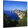 Sea and Cliffs by Cap De Formentor, Mallorca, Spain-John Miller-Stretched Canvas