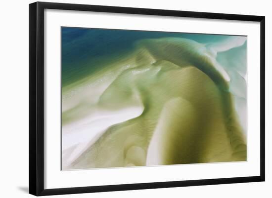 Sea and Fresh Water Covering Beach, Hill Inlet, Queensland, Australia-Peter Adams-Framed Photographic Print