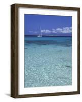 Sea and Sailing Boat, Formentera, Balearic Islands, Spain, Mediterranean, Europe-Vincenzo Lombardo-Framed Photographic Print