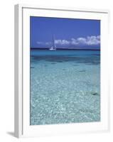 Sea and Sailing Boat, Formentera, Balearic Islands, Spain, Mediterranean, Europe-Vincenzo Lombardo-Framed Photographic Print