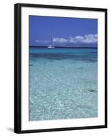 Sea and Sailing Boat, Formentera, Balearic Islands, Spain, Mediterranean, Europe-Vincenzo Lombardo-Framed Photographic Print