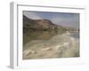 Sea and Salt Formations with Hotels and Desert Cliffs Beyond, Dead Sea, Israel, Middle East-Simanor Eitan-Framed Photographic Print