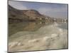 Sea and Salt Formations with Hotels and Desert Cliffs Beyond, Dead Sea, Israel, Middle East-Simanor Eitan-Mounted Photographic Print