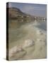 Sea and Salt Formations with Hotels and Desert Cliffs Beyond, Dead Sea, Israel, Middle East-Simanor Eitan-Stretched Canvas