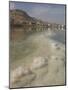 Sea and Salt Formations with Hotels and Desert Cliffs Beyond, Dead Sea, Israel, Middle East-Simanor Eitan-Mounted Photographic Print