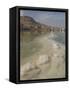 Sea and Salt Formations with Hotels and Desert Cliffs Beyond, Dead Sea, Israel, Middle East-Simanor Eitan-Framed Stretched Canvas