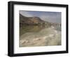 Sea and Salt Formations with Hotels and Desert Cliffs Beyond, Dead Sea, Israel, Middle East-Simanor Eitan-Framed Photographic Print