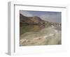 Sea and Salt Formations with Hotels and Desert Cliffs Beyond, Dead Sea, Israel, Middle East-Simanor Eitan-Framed Photographic Print