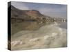 Sea and Salt Formations with Hotels and Desert Cliffs Beyond, Dead Sea, Israel, Middle East-Simanor Eitan-Stretched Canvas