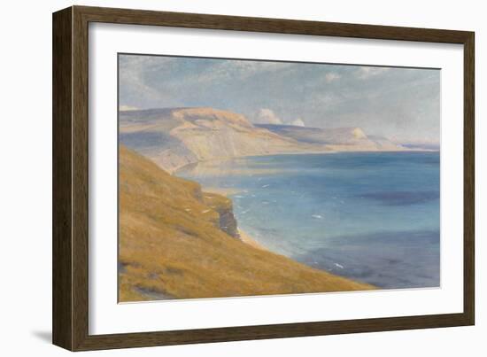 Sea and Sunshine, Lyme Regis, 1919 (Oil on Board)-Frank Bernard Dicksee-Framed Giclee Print