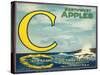 Sea Apple Label - Yakima, WA-Lantern Press-Stretched Canvas