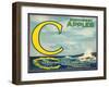 Sea Apple Label - Yakima, WA-Lantern Press-Framed Art Print