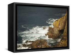Sea Arch and Stacked Rocks at Land's End, Cornwall, England, United Kingdom, Europe-Ian Egner-Framed Stretched Canvas