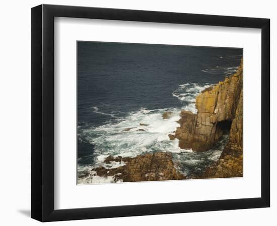 Sea Arch and Stacked Rocks at Land's End, Cornwall, England, United Kingdom, Europe-Ian Egner-Framed Photographic Print