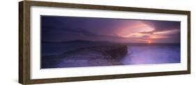 Sea at Dawn, the Cobb, Lyme Regis, Dorset, England-null-Framed Photographic Print