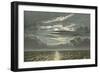 Sea at Night with Full Moon-English School-Framed Giclee Print