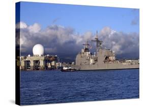 Sea Based X-Band Radar Dome Modeled by the Setting Sun at Pearl Harbor Naval Shipyard-Stocktrek Images-Stretched Canvas