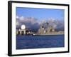 Sea Based X-Band Radar Dome Modeled by the Setting Sun at Pearl Harbor Naval Shipyard-Stocktrek Images-Framed Photographic Print