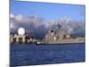 Sea Based X-Band Radar Dome Modeled by the Setting Sun at Pearl Harbor Naval Shipyard-Stocktrek Images-Mounted Photographic Print