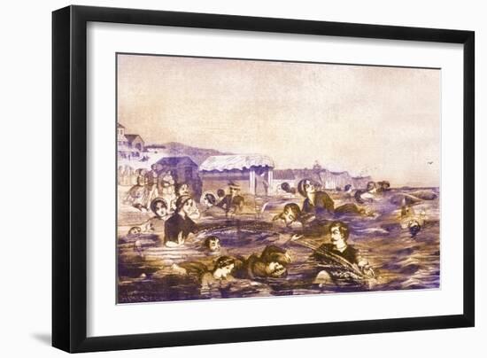 Sea-bathing at Newport, Rhode Island-Winslow Homer-Framed Giclee Print