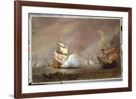 Sea Battle of the Anglo-Dutch Wars, c.1700-Willem Van De, The Younger Velde-Framed Premium Giclee Print