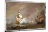 Sea Battle of the Anglo-Dutch Wars, c.1700-Willem Van De, The Younger Velde-Mounted Premium Giclee Print